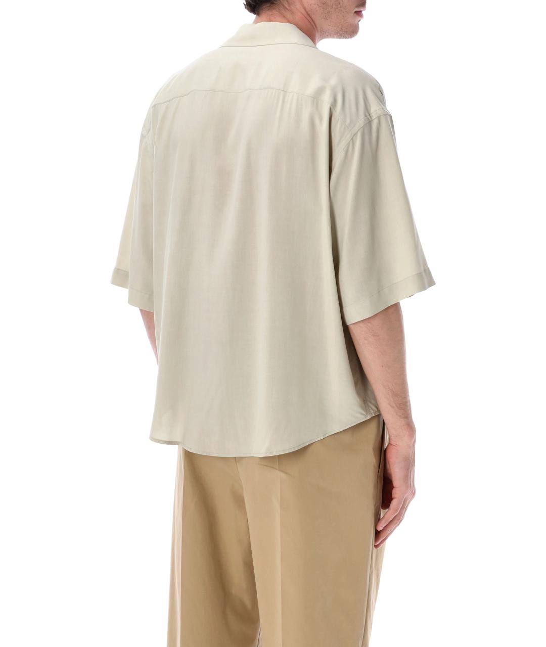 Ami Paris Бежевая шелковая классическая рубашка, фото 2