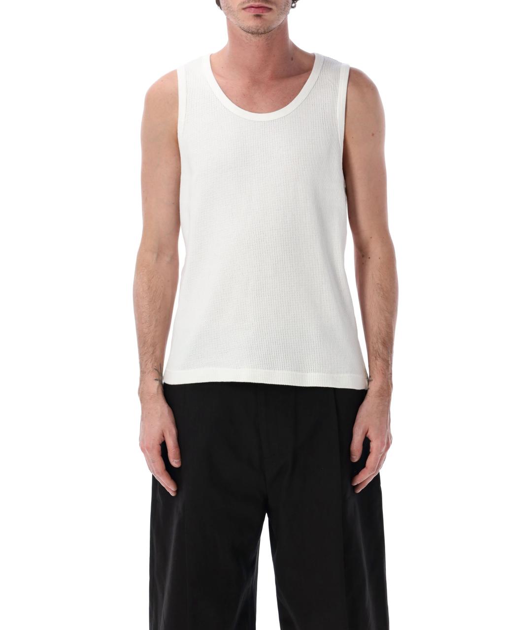 STUDIO NICHOLSON Белая хлопковая майка, фото 1