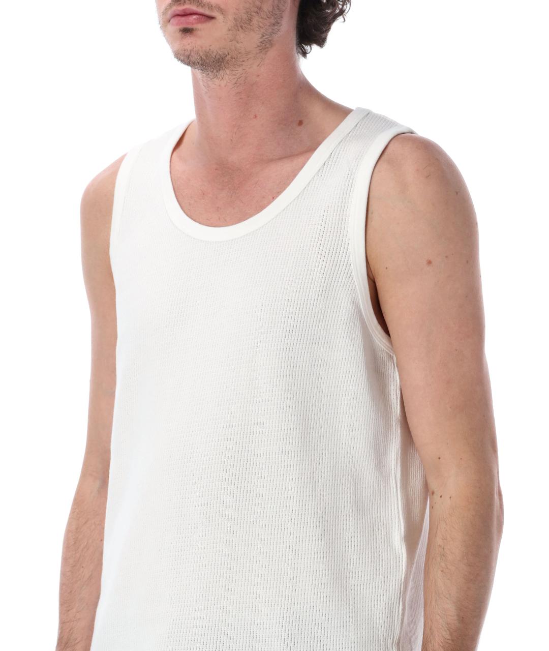 STUDIO NICHOLSON Белая хлопковая майка, фото 3