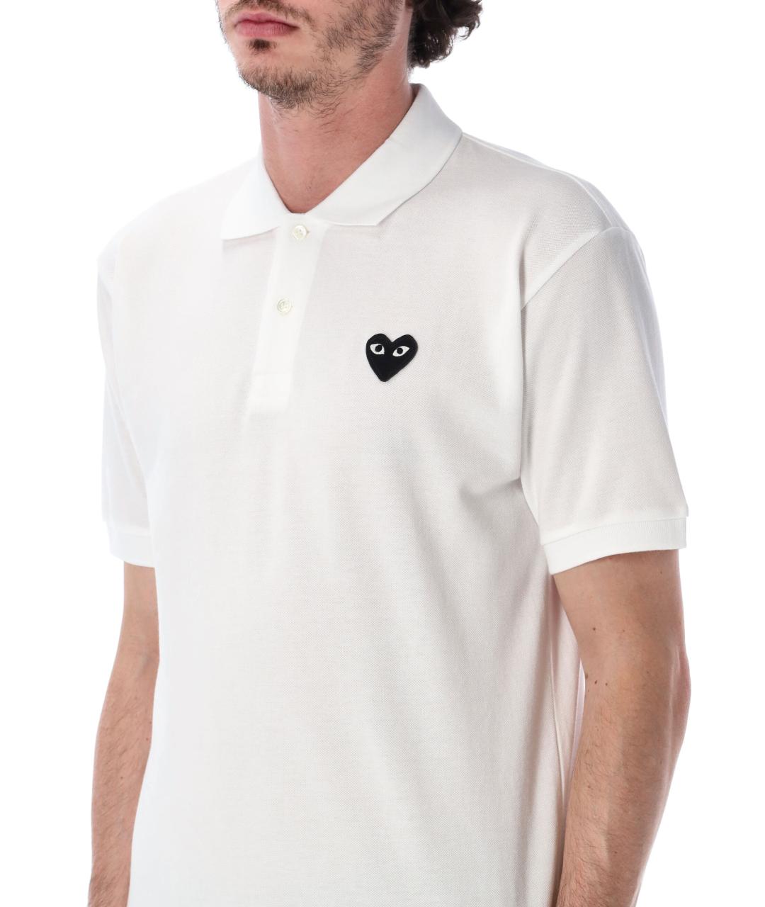 COMME DES GARÇONS PLAY Белая хлопковая футболка, фото 3