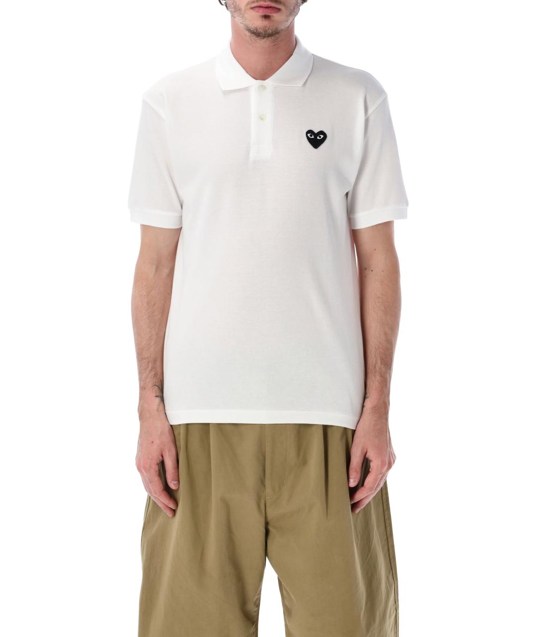 COMME DES GARÇONS PLAY Белая хлопковая футболка, фото 1