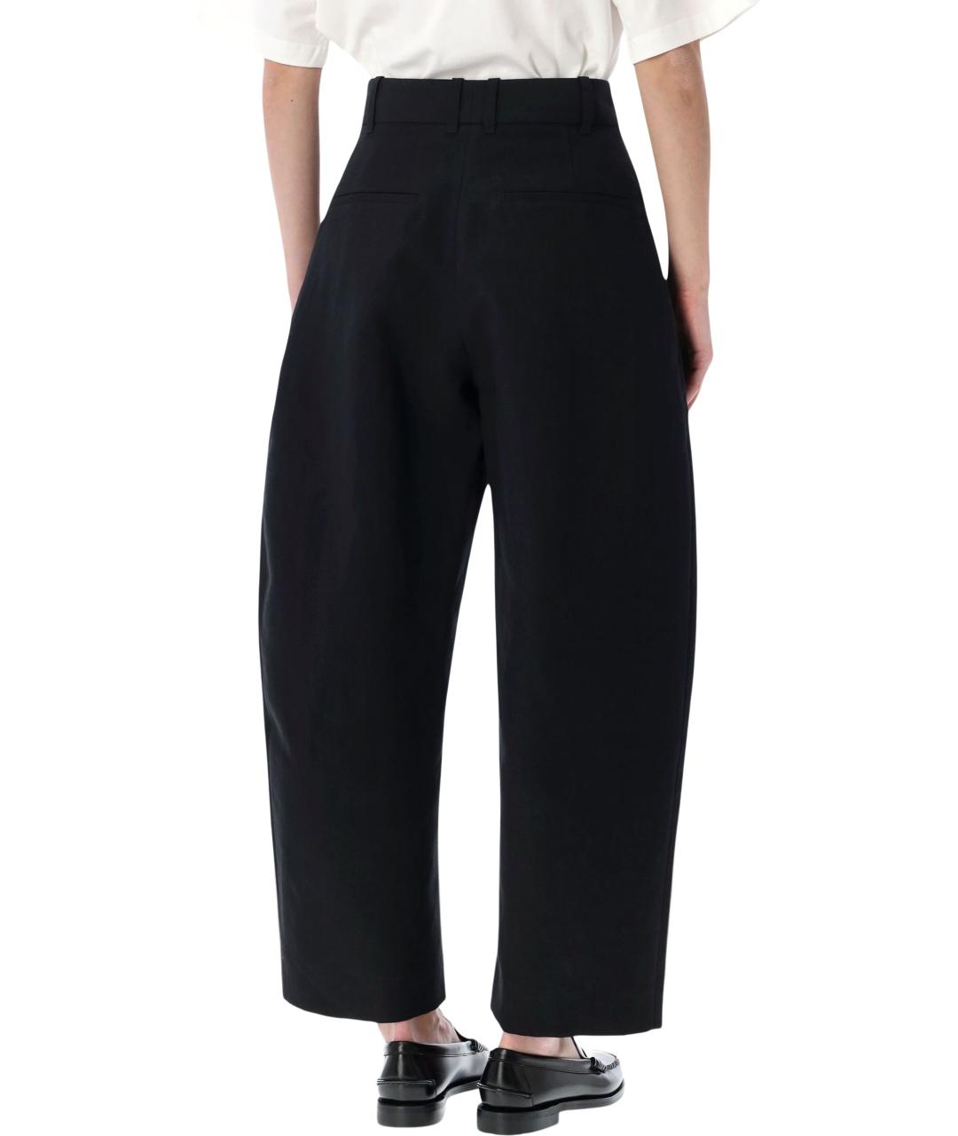 STUDIO NICHOLSON Черные хлопковые прямые брюки, фото 2