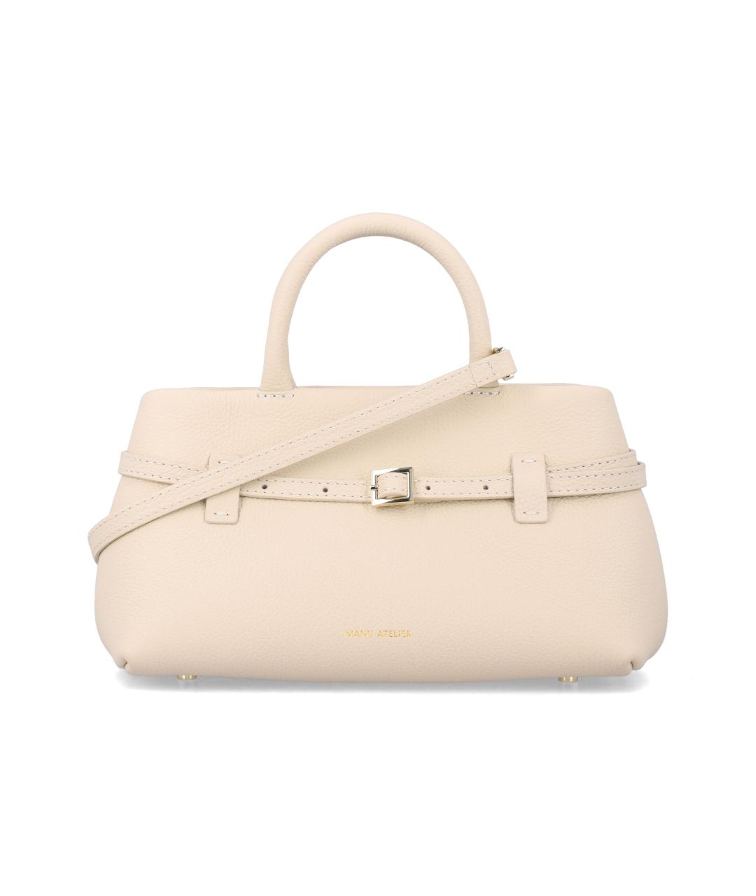 MANU ATELIER Бежевая кожаная сумка тоут, фото 1