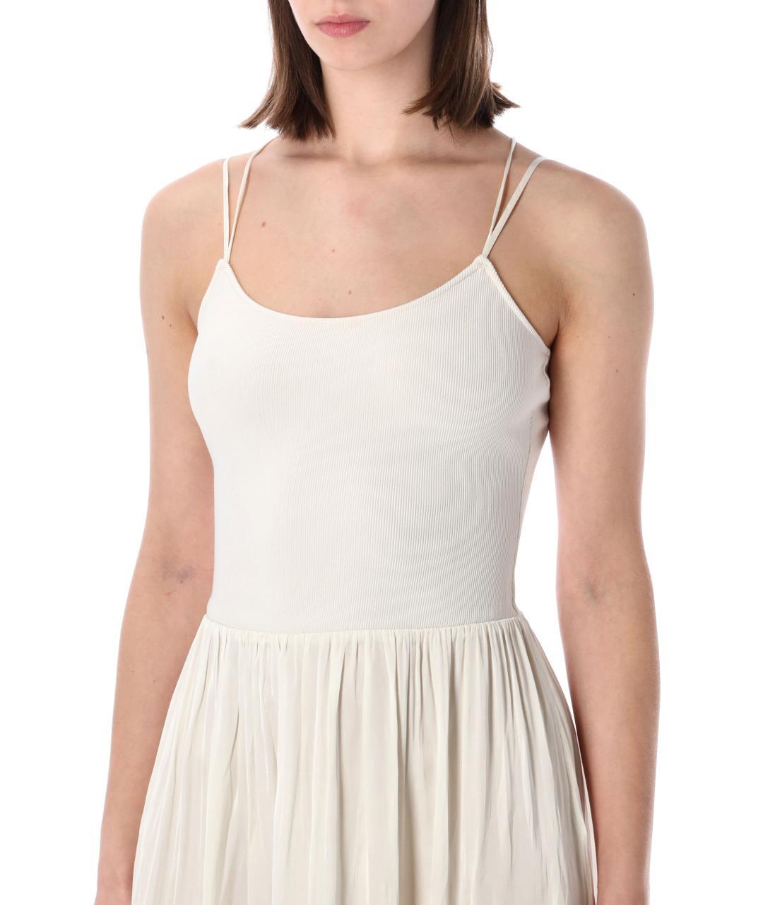 SESSUN Белое полиэстеровое повседневное платье, фото 3