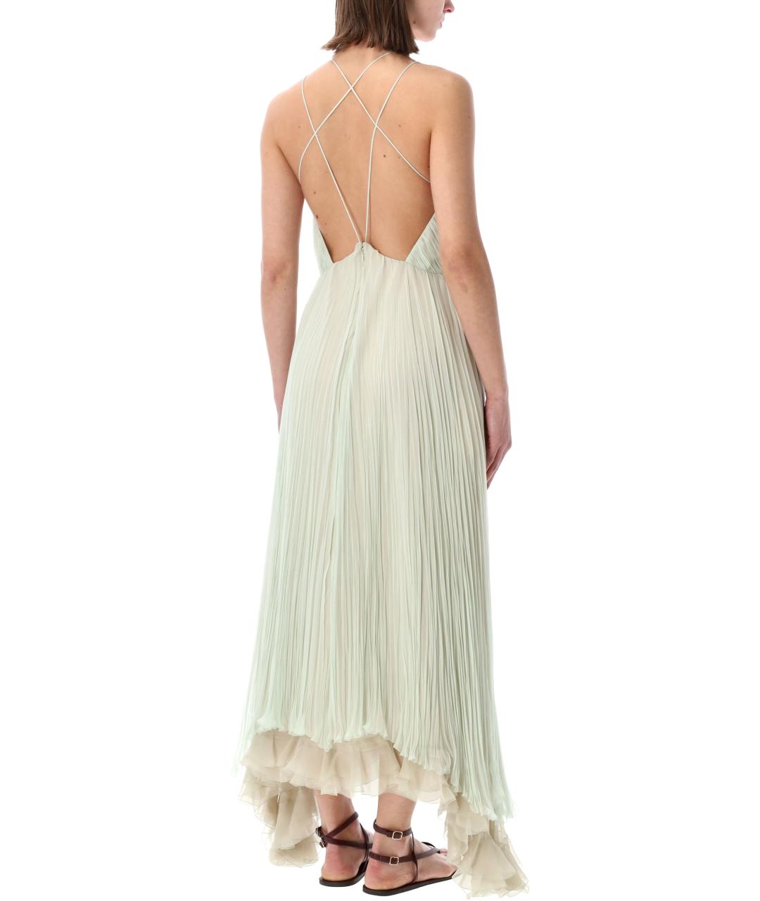 ALBERTA FERRETTI Зеленые шелковое платье, фото 2