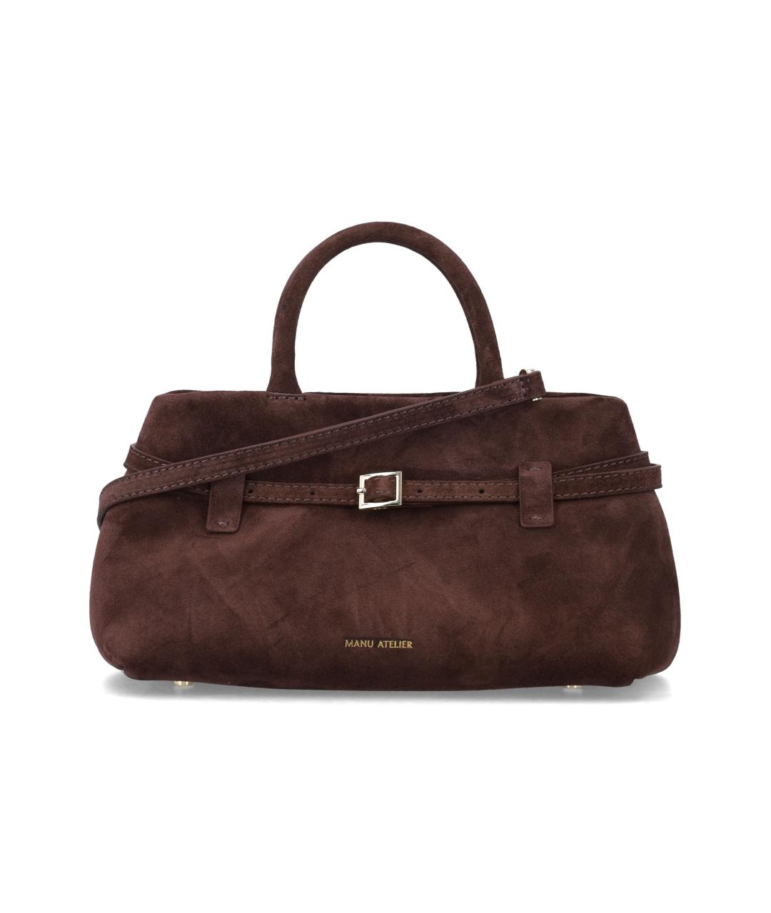 MANU ATELIER Коричневая замшевая сумка тоут, фото 1