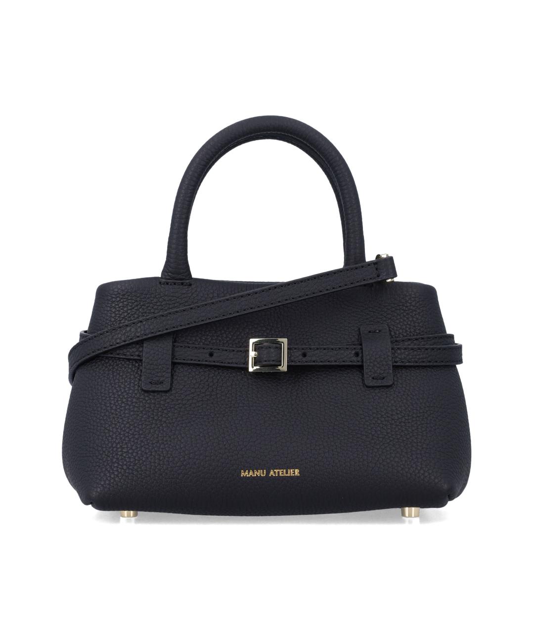 MANU ATELIER Черная кожаная сумка тоут, фото 1