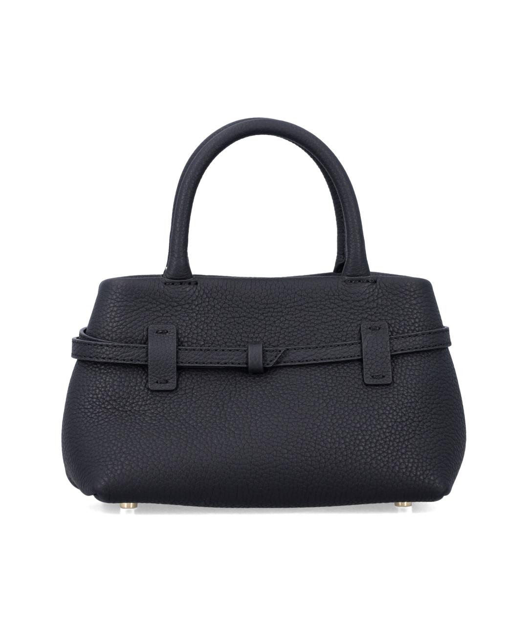 MANU ATELIER Черная кожаная сумка тоут, фото 3