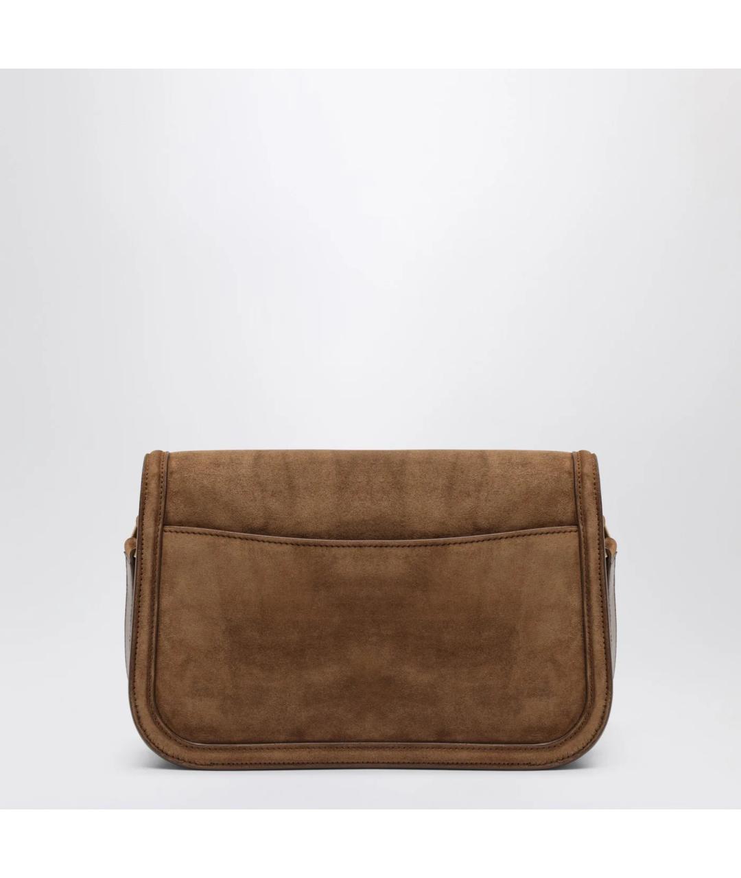 SAINT LAURENT Коричневая замшевая сумка через плечо, фото 2