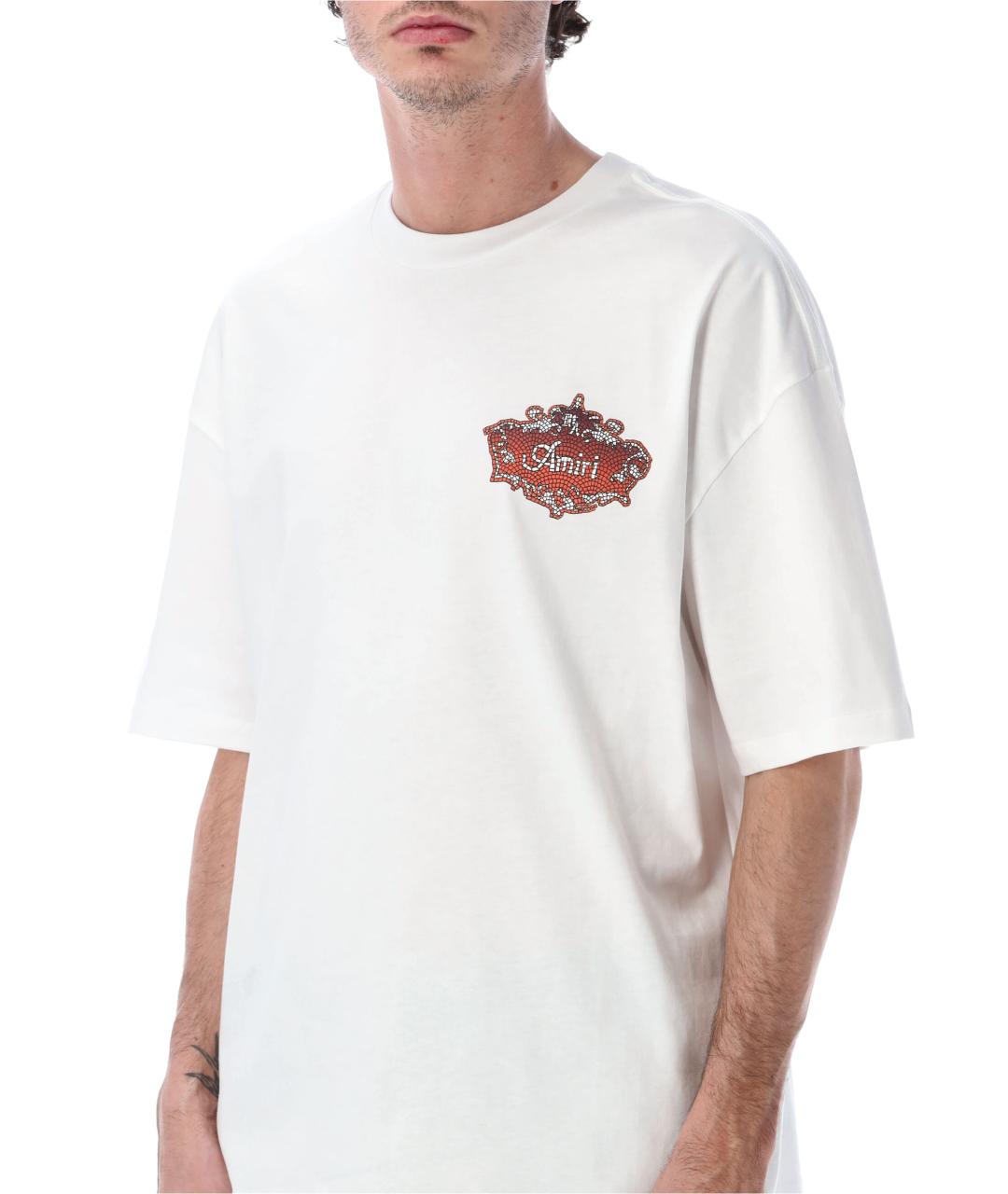 AMIRI Белая хлопковая футболка, фото 3