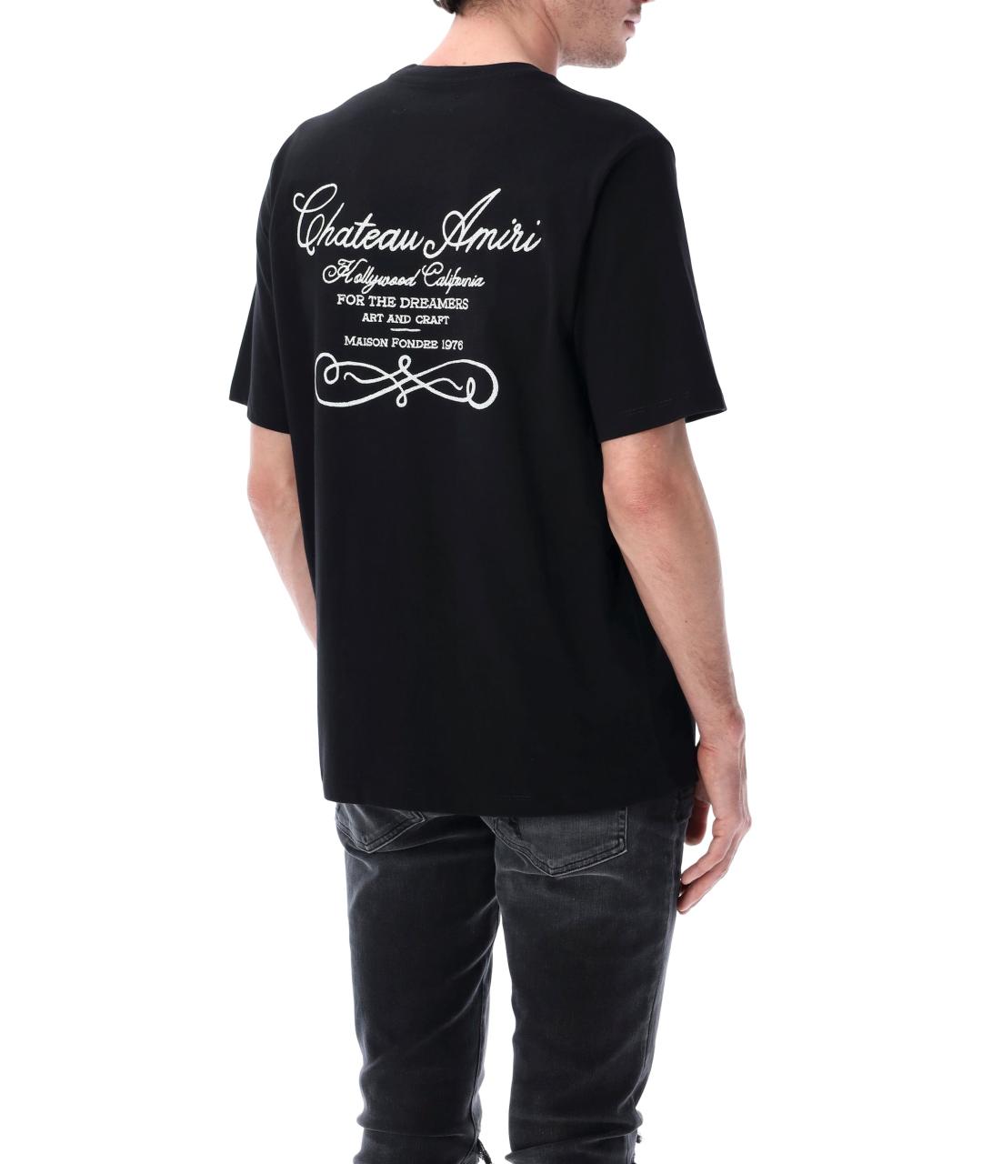 AMIRI Черная хлопковая футболка, фото 2