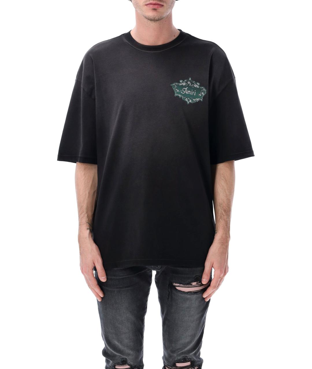 AMIRI Черная хлопковая футболка, фото 1