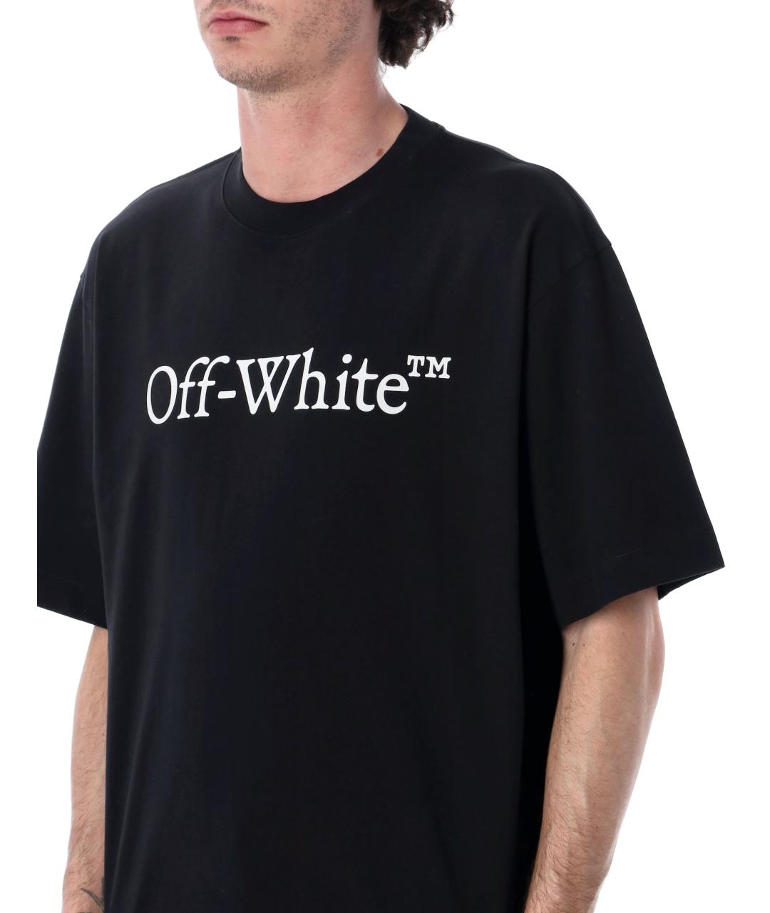 OFF-WHITE Черная хлопковая футболка, фото 3