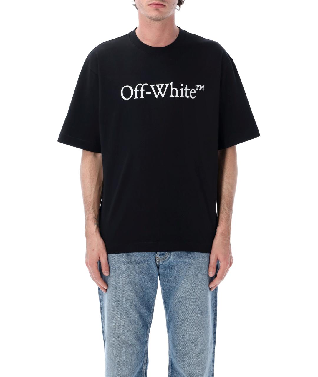 OFF-WHITE Черная хлопковая футболка, фото 1