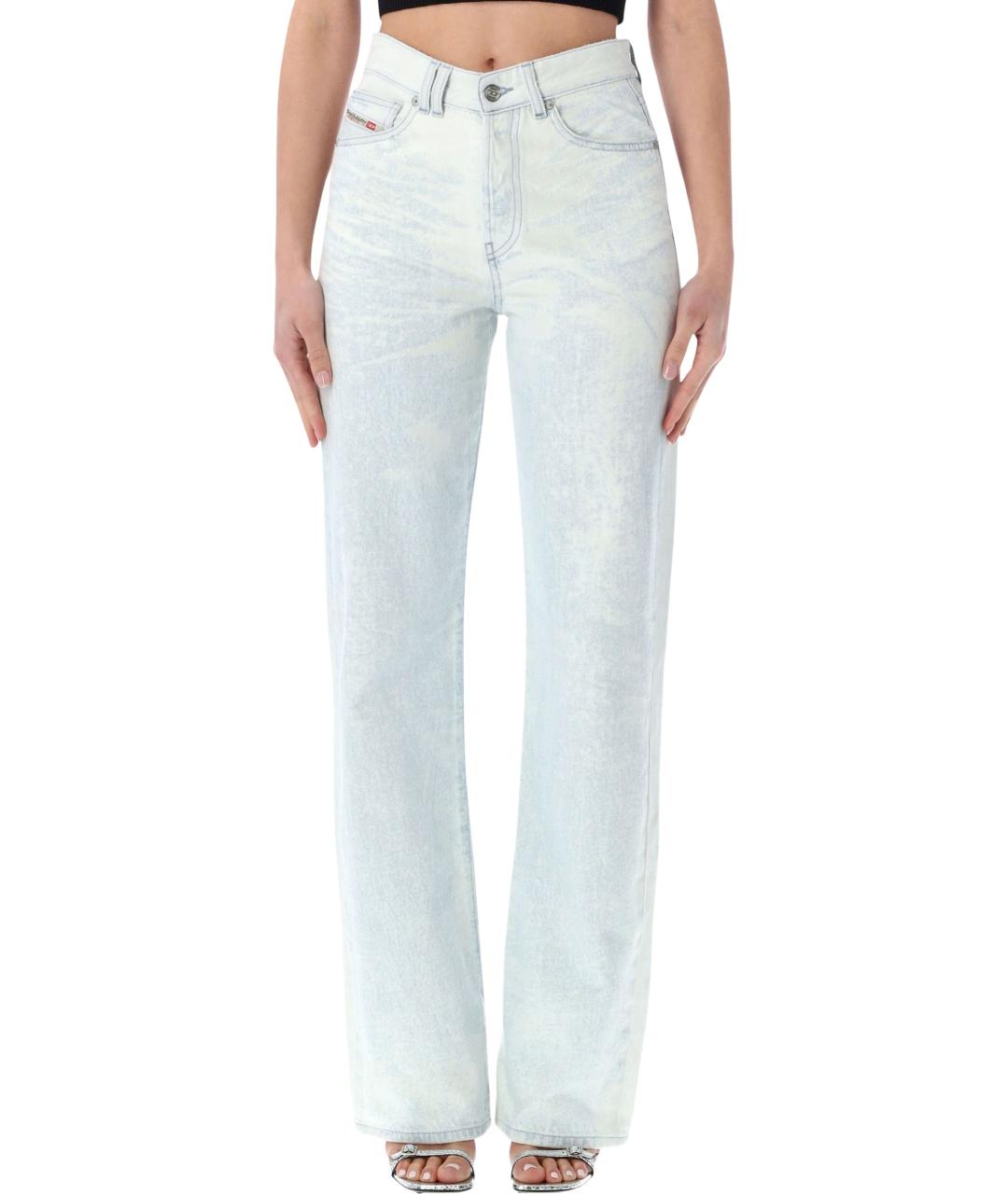 DIESEL Голубые хлопковые прямые джинсы, фото 1