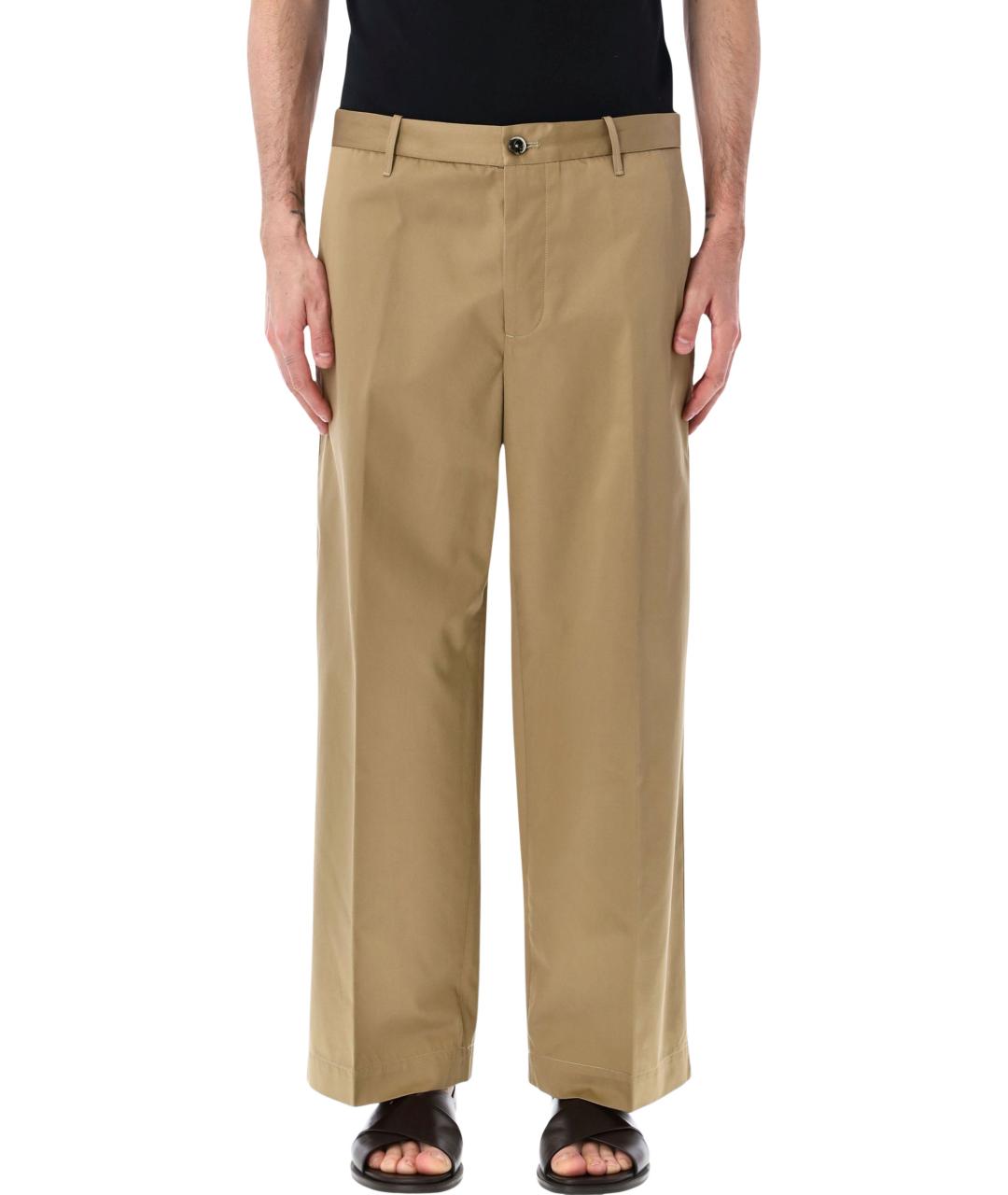 NINE IN THE MORNING Бежевые хлопковые повседневные брюки, фото 1