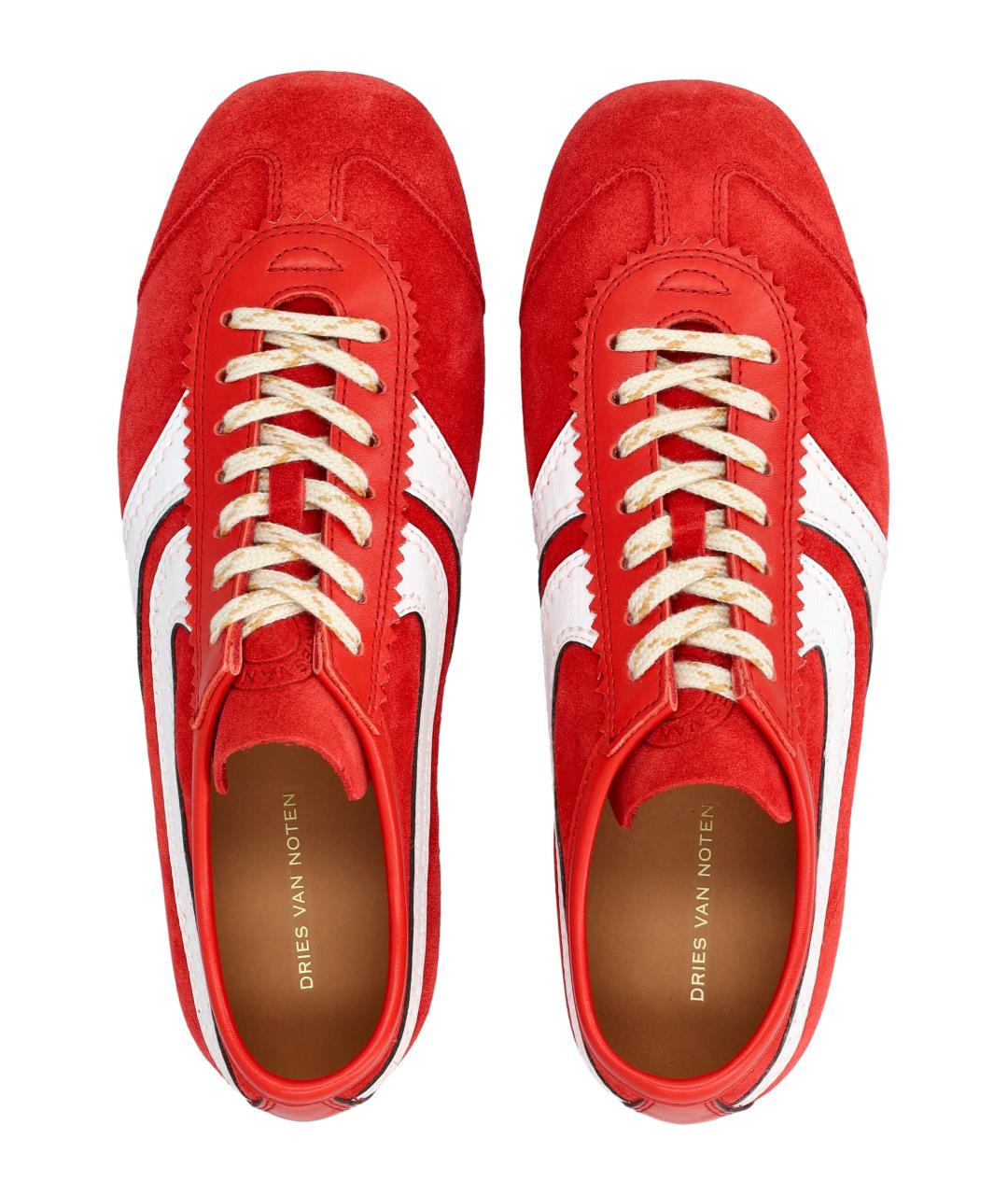 DRIES VAN NOTEN Красные замшевые кроссовки, фото 2