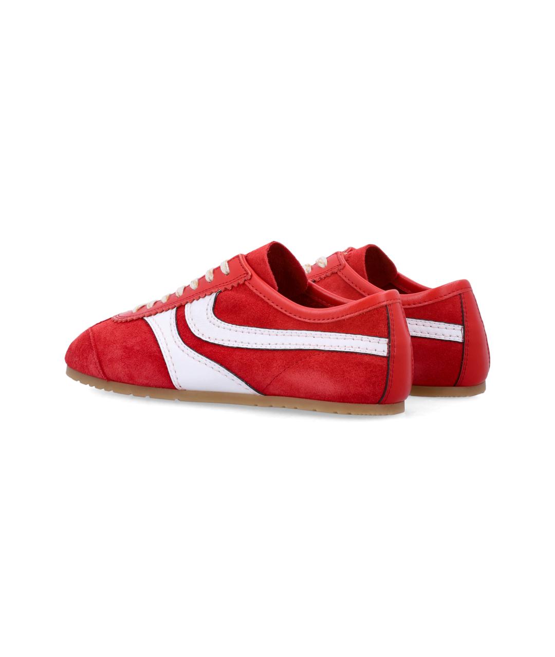 DRIES VAN NOTEN Красные замшевые кроссовки, фото 4