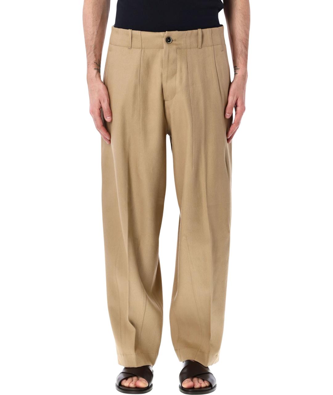 NINE IN THE MORNING Бежевые льняные повседневные брюки, фото 1