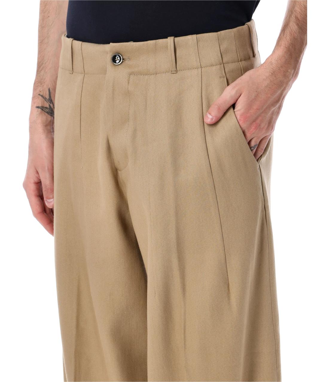 NINE IN THE MORNING Бежевые льняные повседневные брюки, фото 3