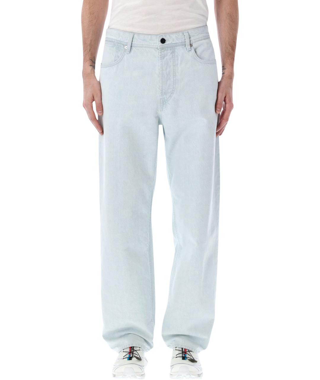 STONE ISLAND Голубые хлопковые прямые джинсы, фото 1