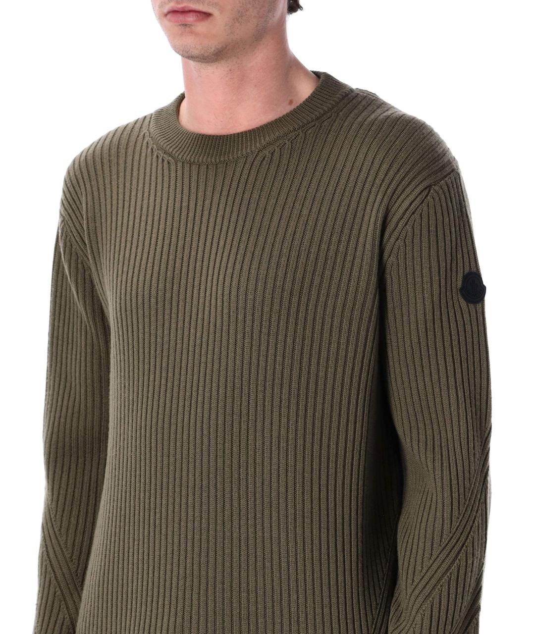 MONCLER Зеленый шерстяной джемпер / свитер, фото 3