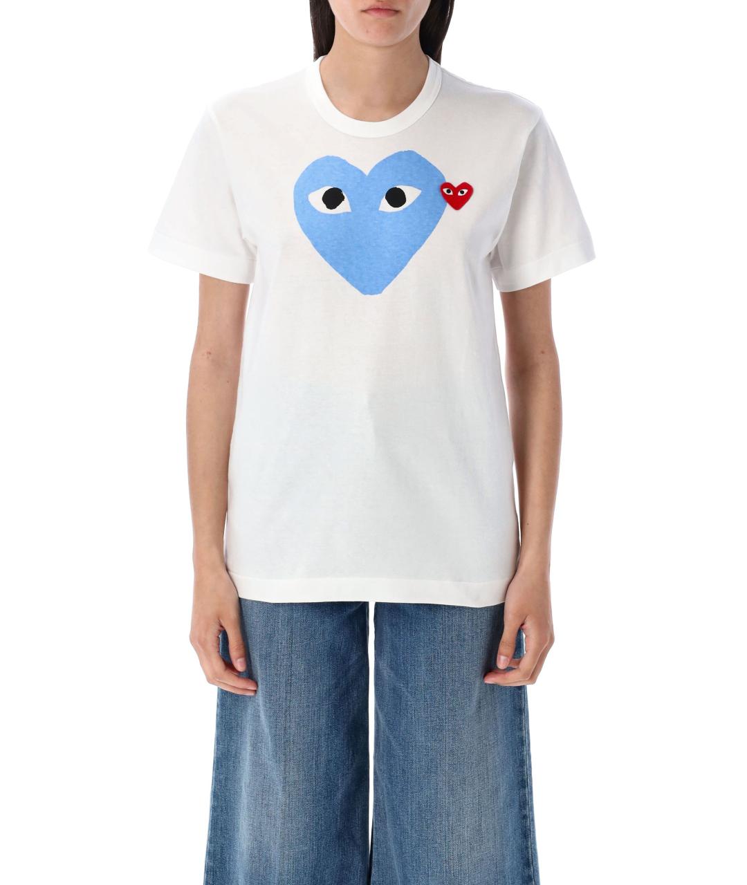 COMME DES GARÇONS PLAY Синяя хлопковая футболка, фото 1