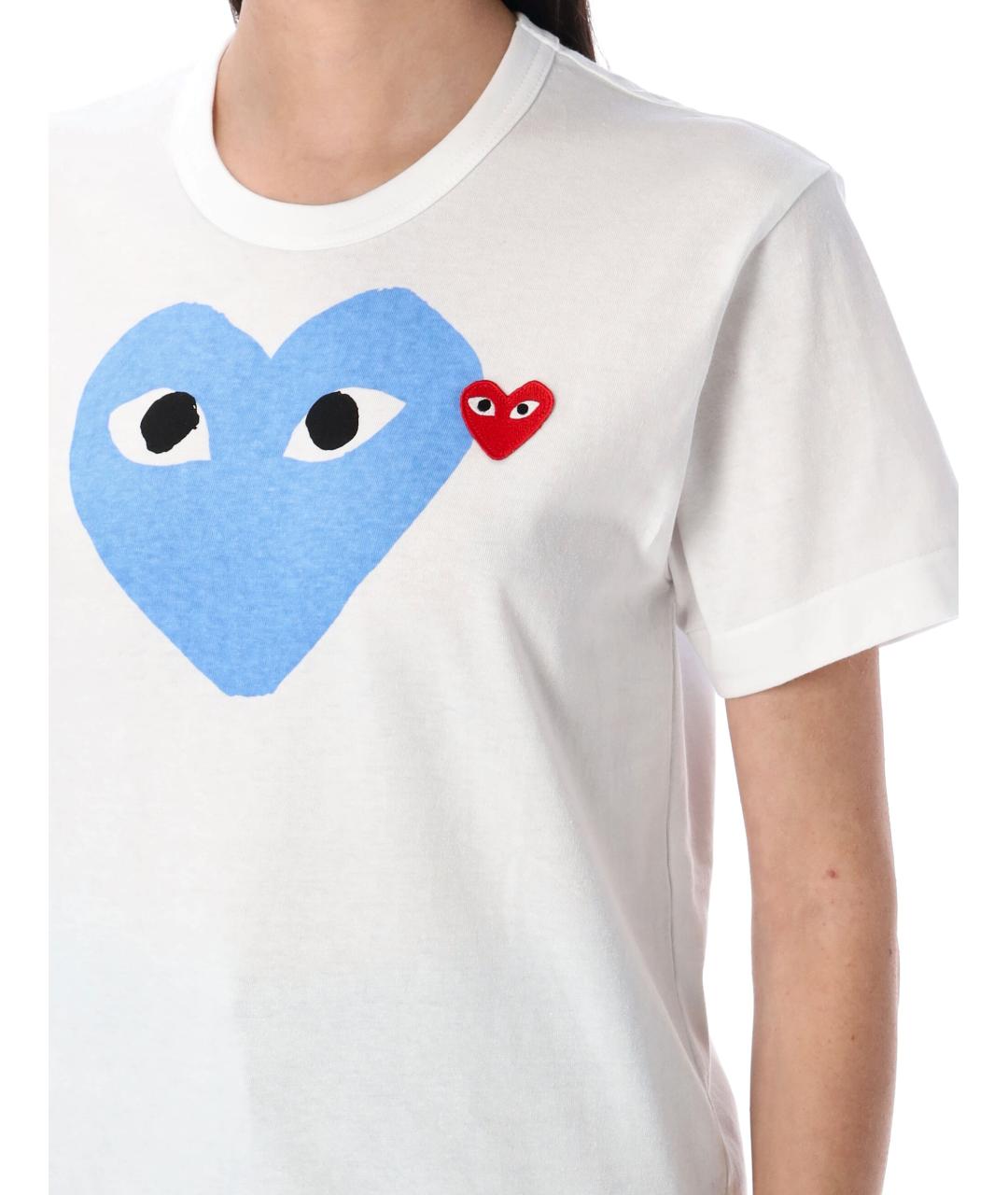 COMME DES GARÇONS PLAY Синяя хлопковая футболка, фото 3