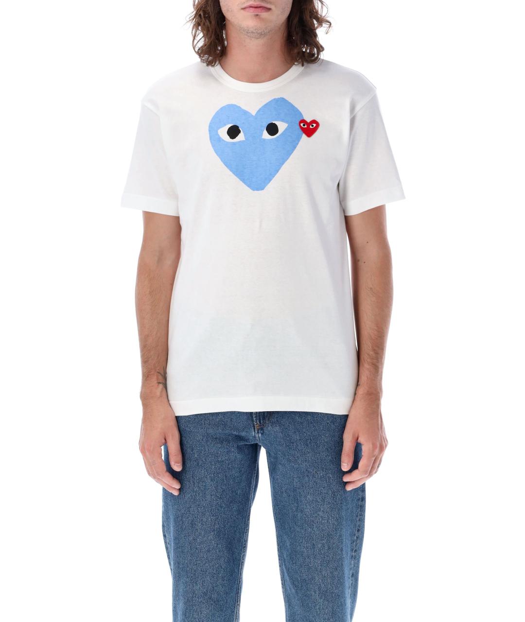 COMME DES GARÇONS PLAY Синяя хлопковая футболка, фото 4