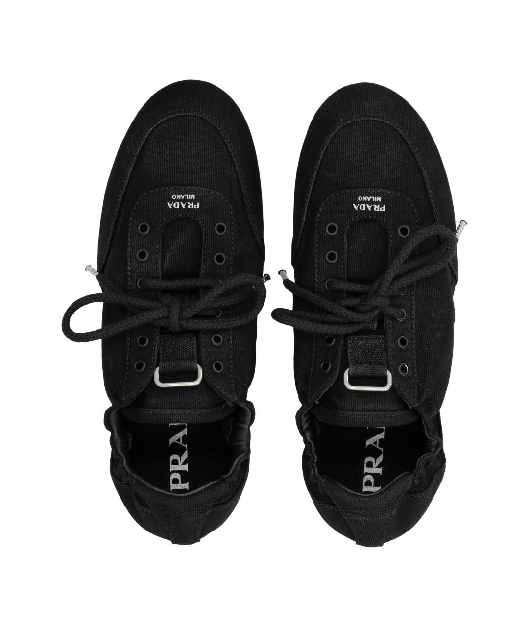 PRADA Черные текстильные кроссовки, фото 2