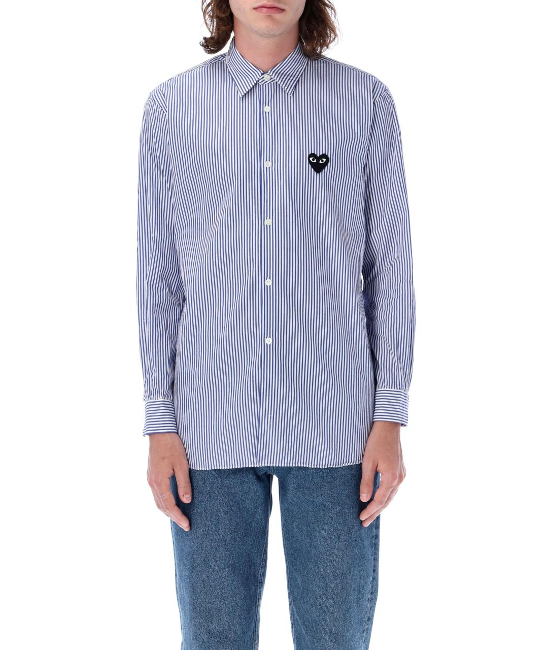 COMME DES GARÇONS PLAY Синяя хлопковая кэжуал рубашка, фото 1