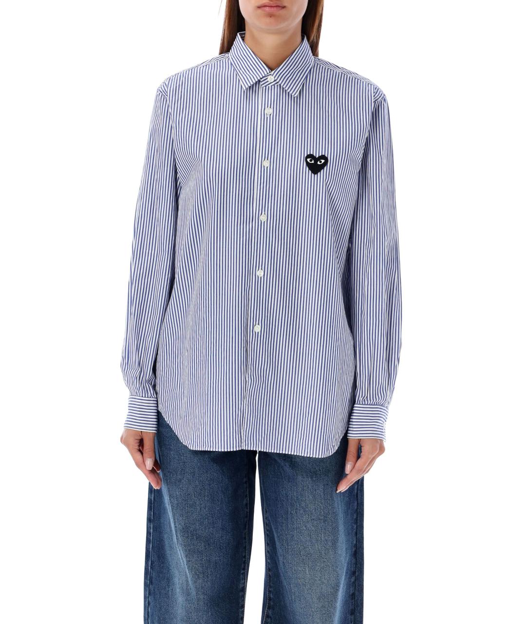 COMME DES GARÇONS PLAY Синяя хлопковая кэжуал рубашка, фото 2