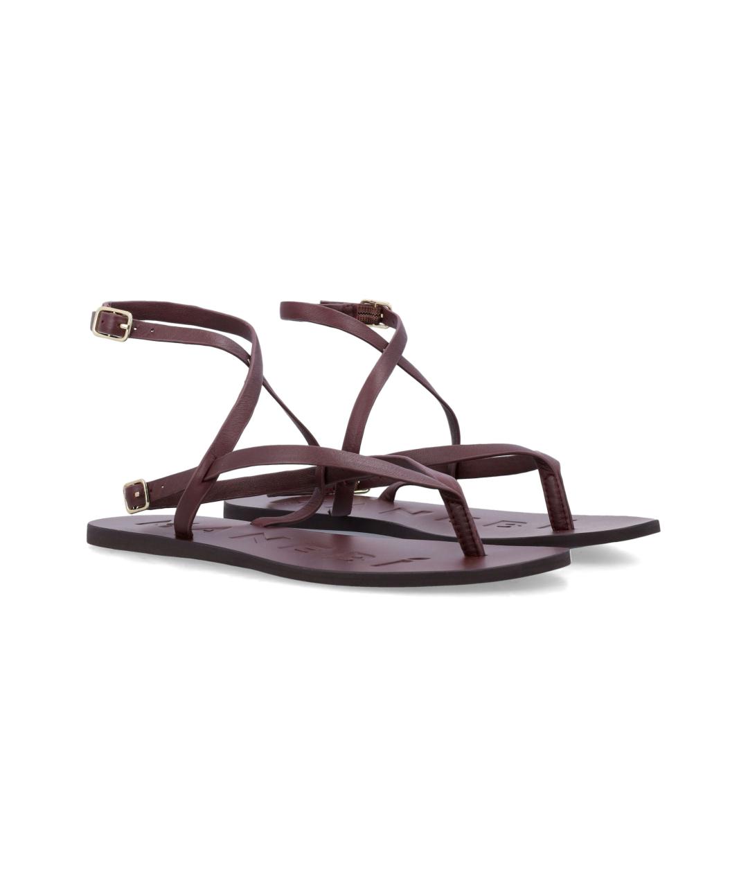 MANEBI Бордовые кожаные сандалии, фото 2