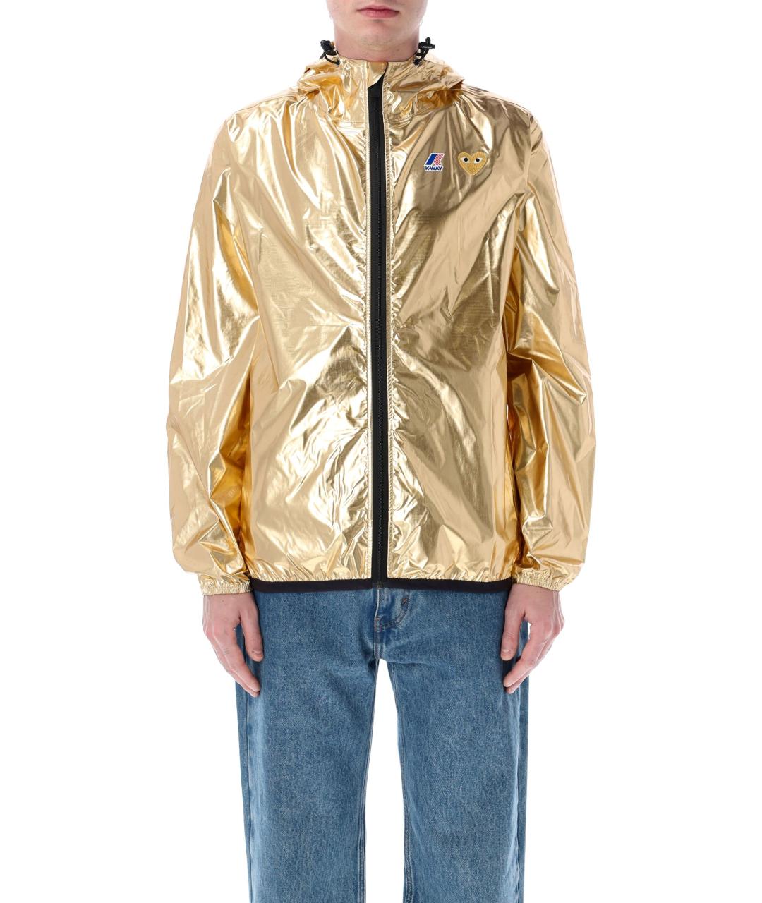 COMME DES GARÇONS PLAY Золотая полиамидовая куртка, фото 4