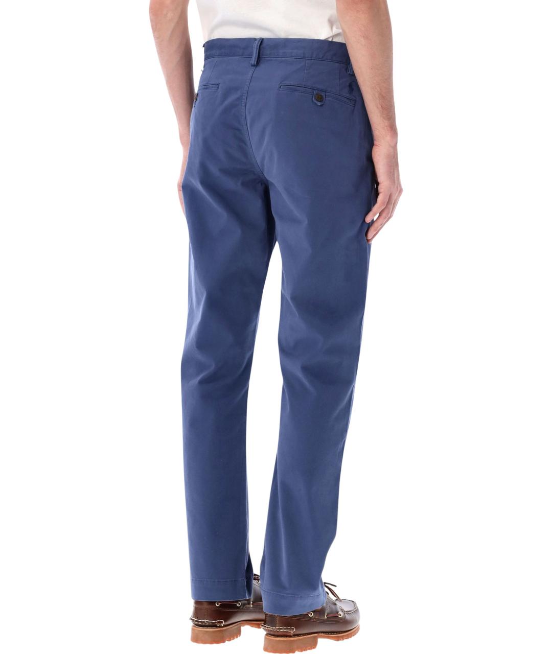 POLO RALPH LAUREN Синие хлопковые повседневные брюки, фото 2