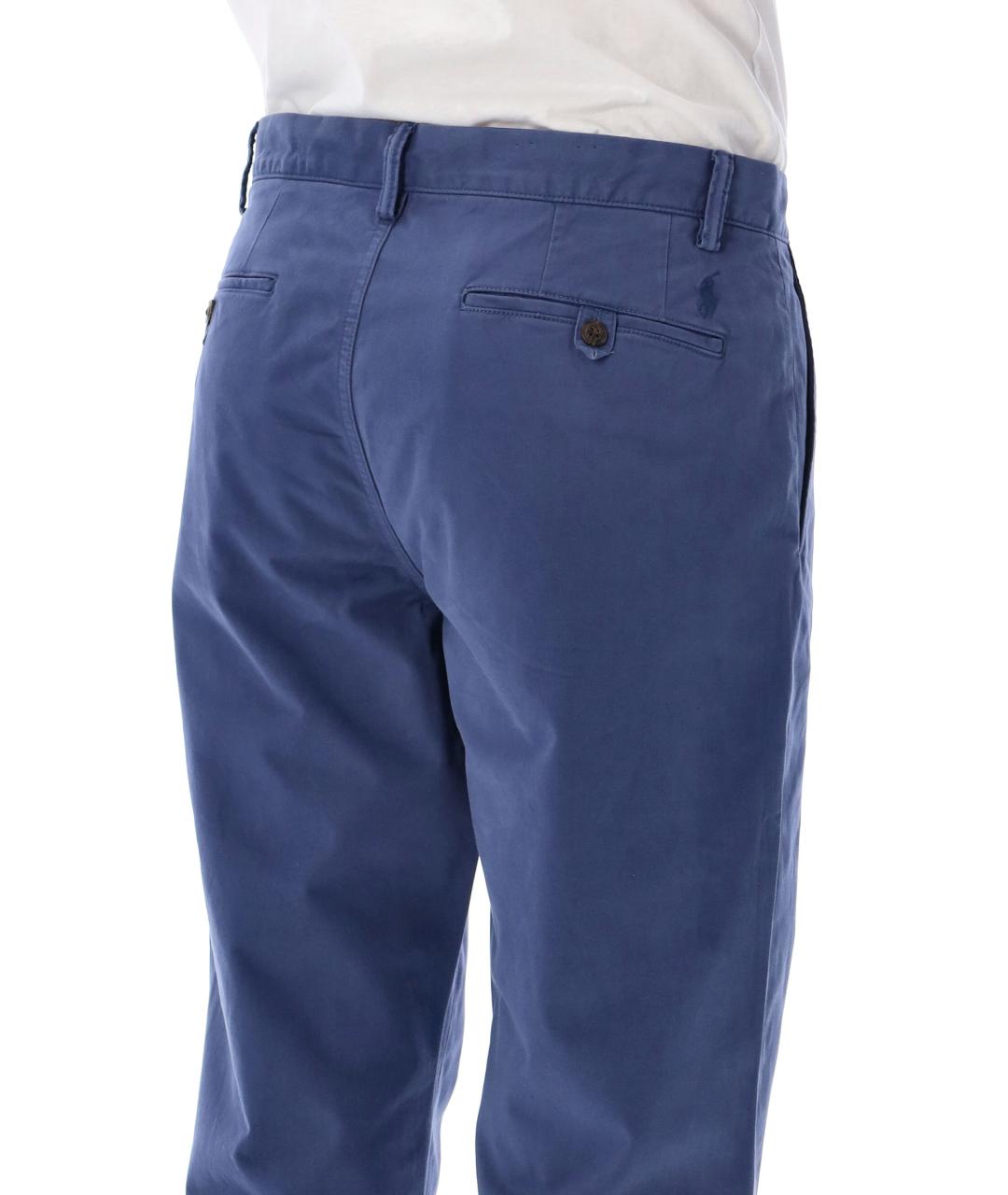 POLO RALPH LAUREN Синие хлопковые повседневные брюки, фото 3