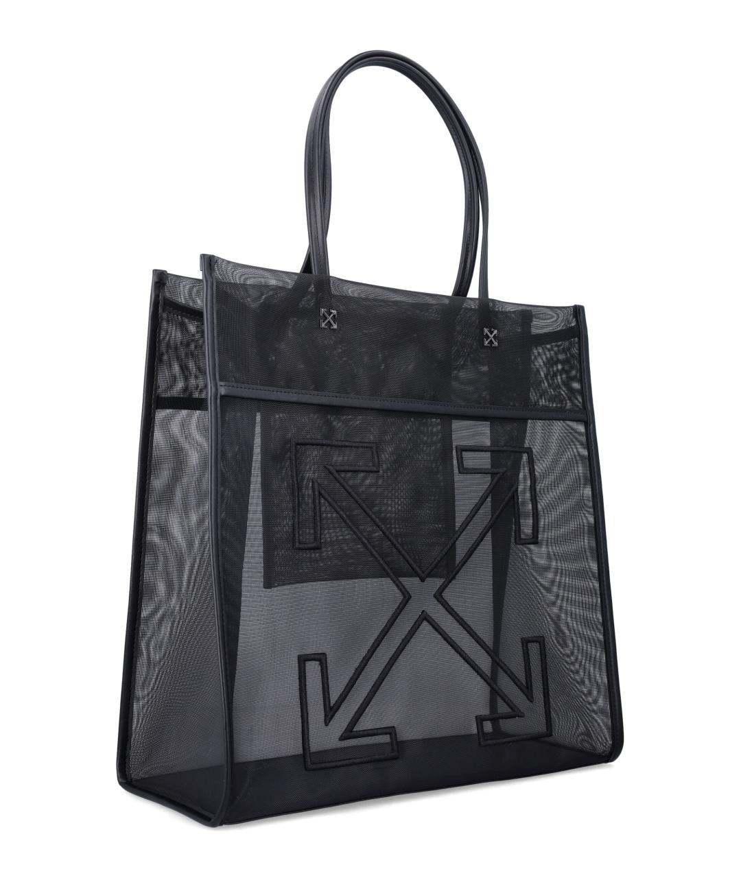 OFF-WHITE Черная синтетическая сумка тоут, фото 2