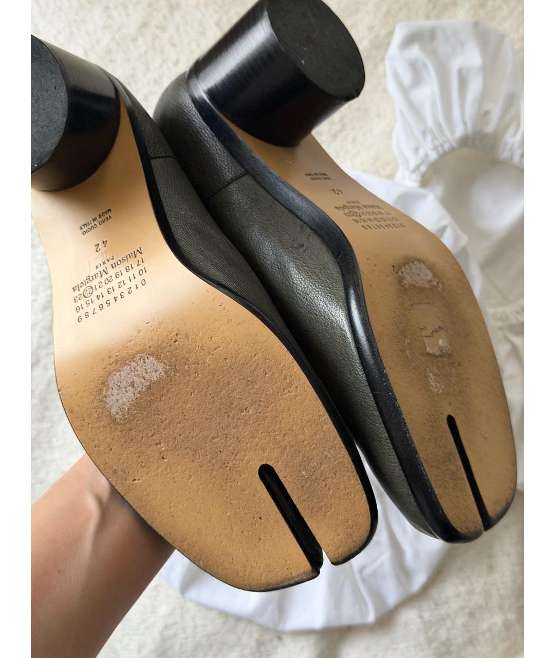 MAISON MARGIELA Хаки кожаные ботильоны, фото 3