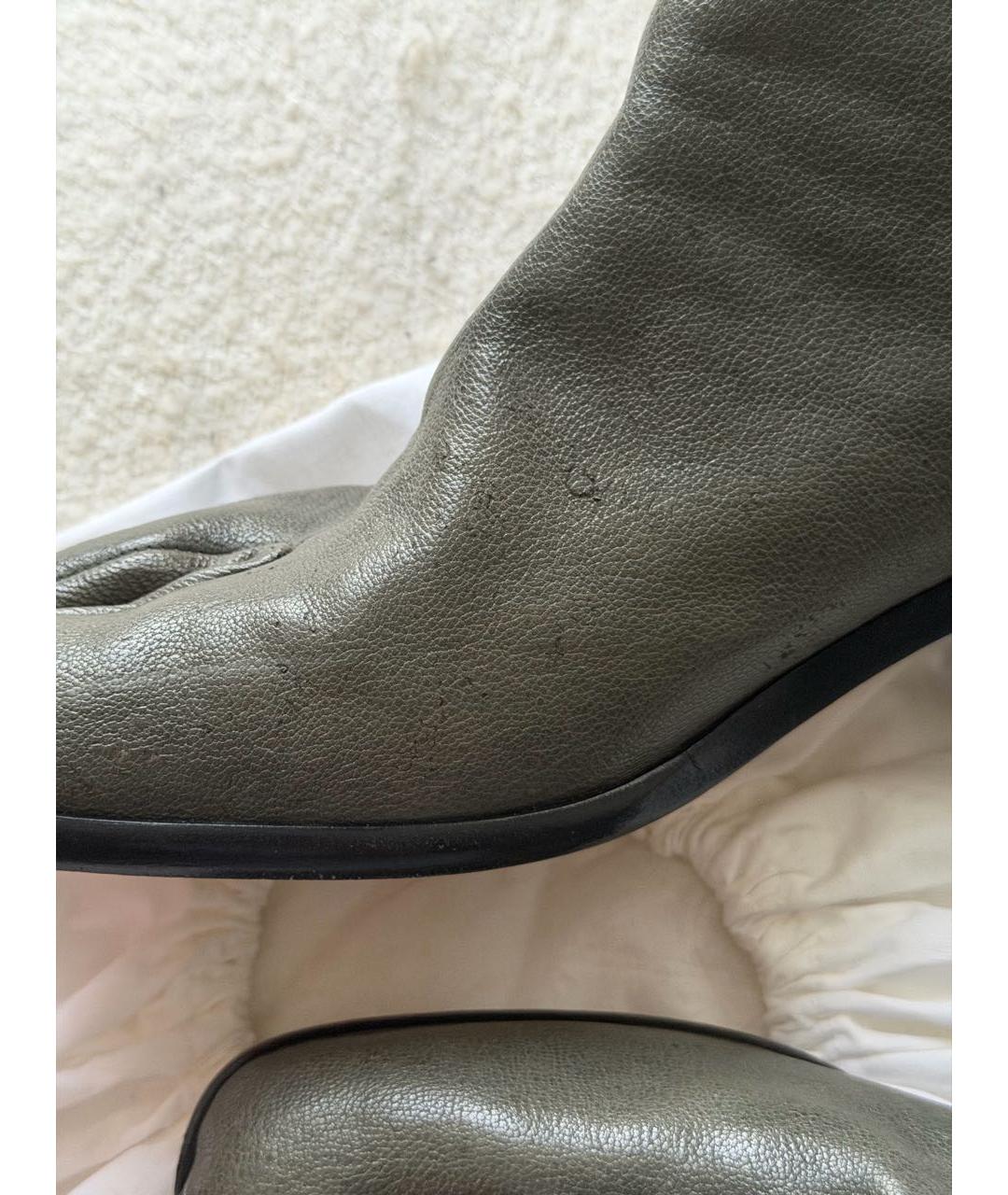 MAISON MARGIELA Хаки кожаные ботильоны, фото 5