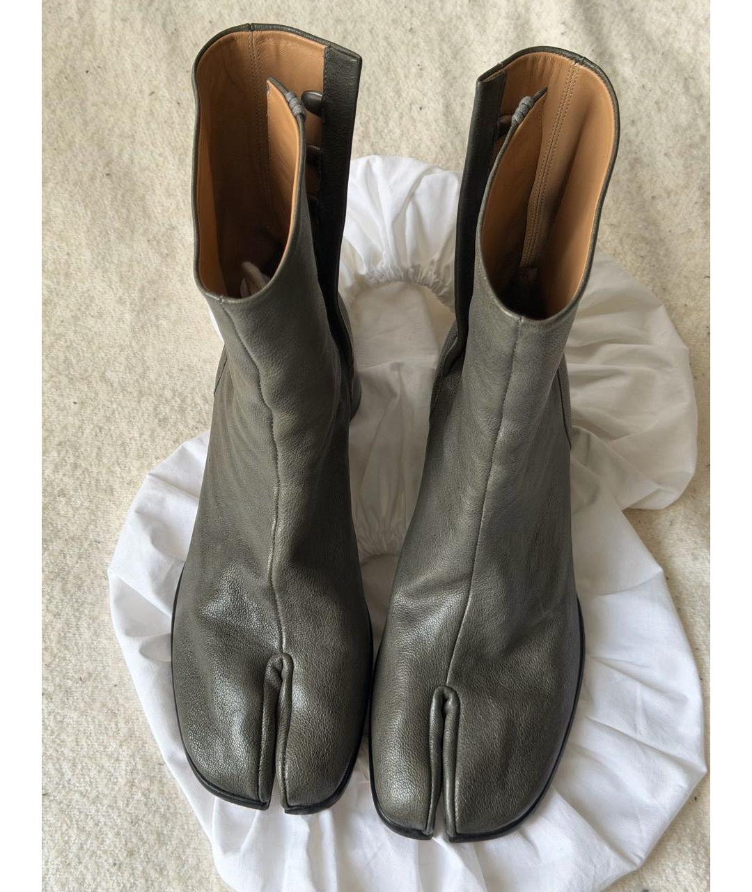 MAISON MARGIELA Хаки кожаные ботильоны, фото 6