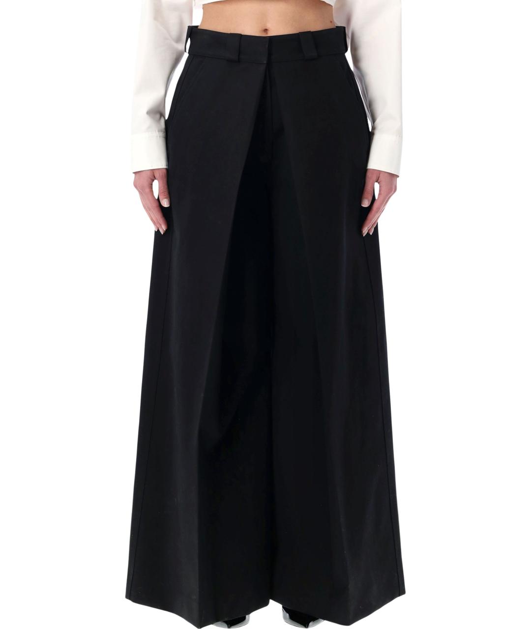 BALENCIAGA Черные хлопковые брюки широкие, фото 1