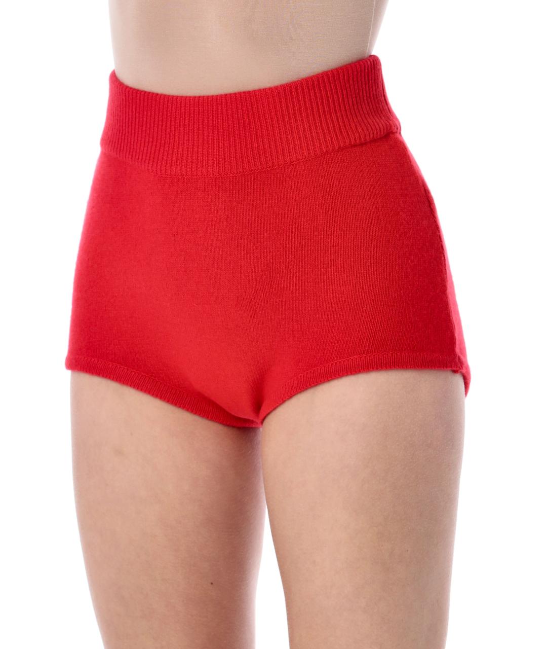 THE FRANKIE SHOP Красные шерстяные шорты, фото 3