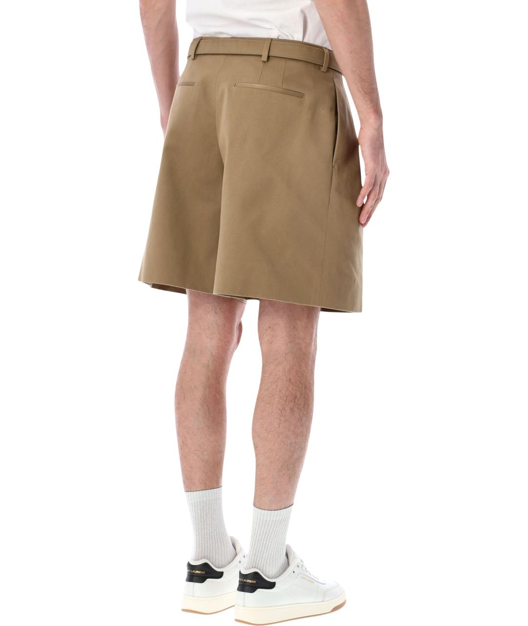 SAINT LAURENT Бежевые хлопковые шорты, фото 2