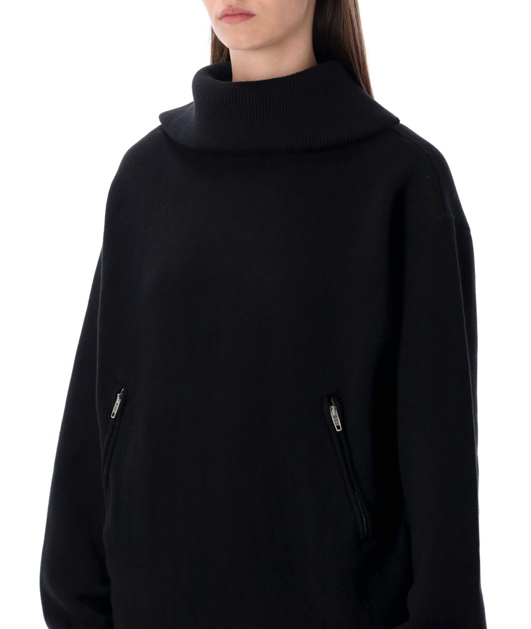 BALENCIAGA Черный хлопковый джемпер / свитер, фото 3