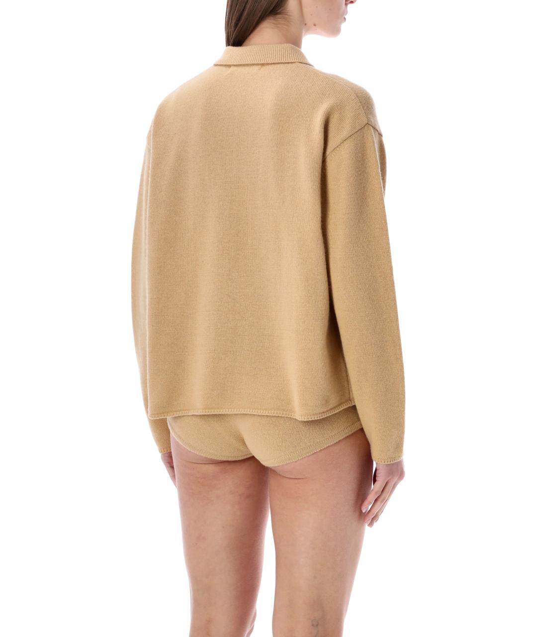 THE FRANKIE SHOP Бежевый шерстяной джемпер / свитер, фото 2