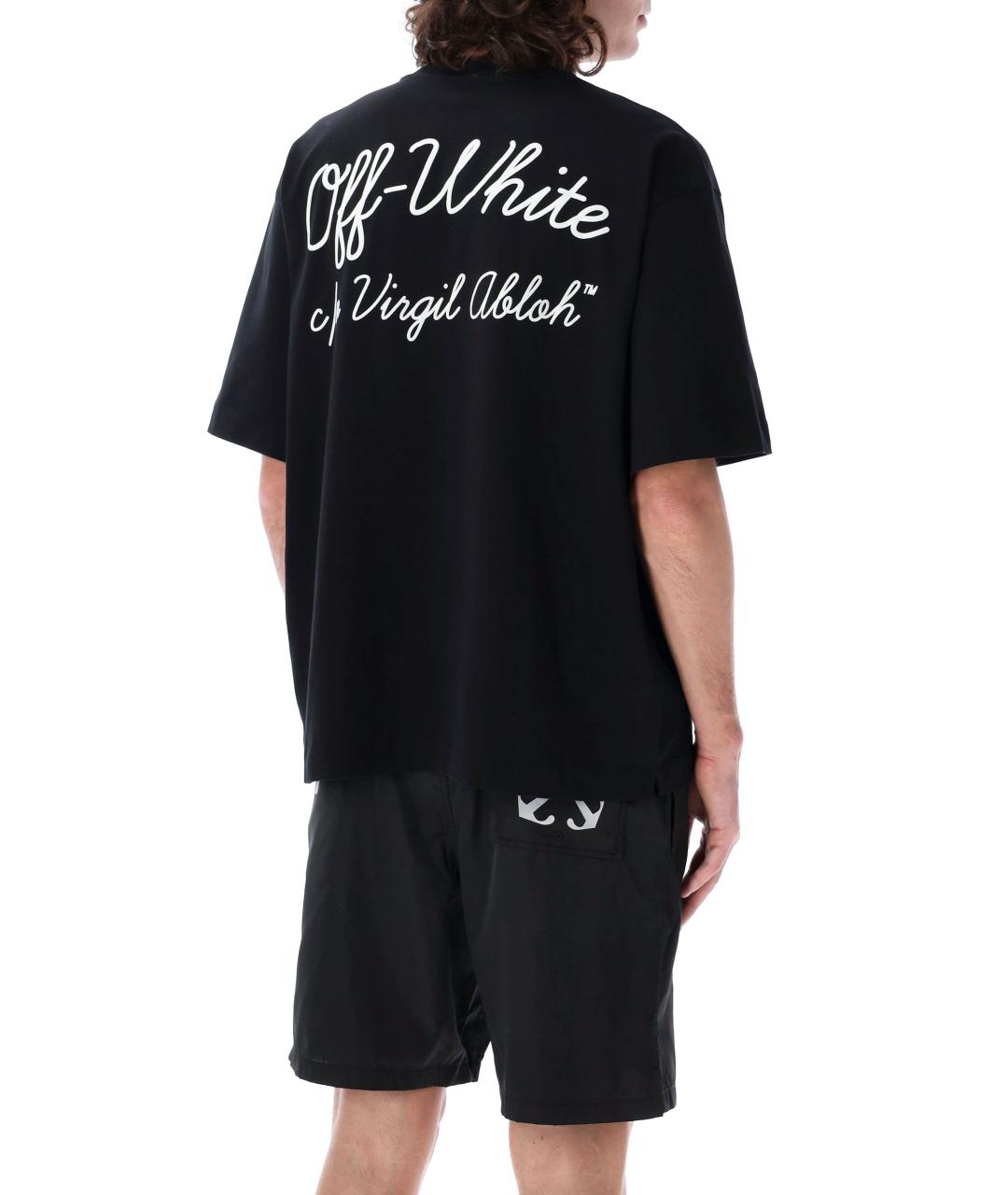 OFF-WHITE Черная хлопковая футболка, фото 2