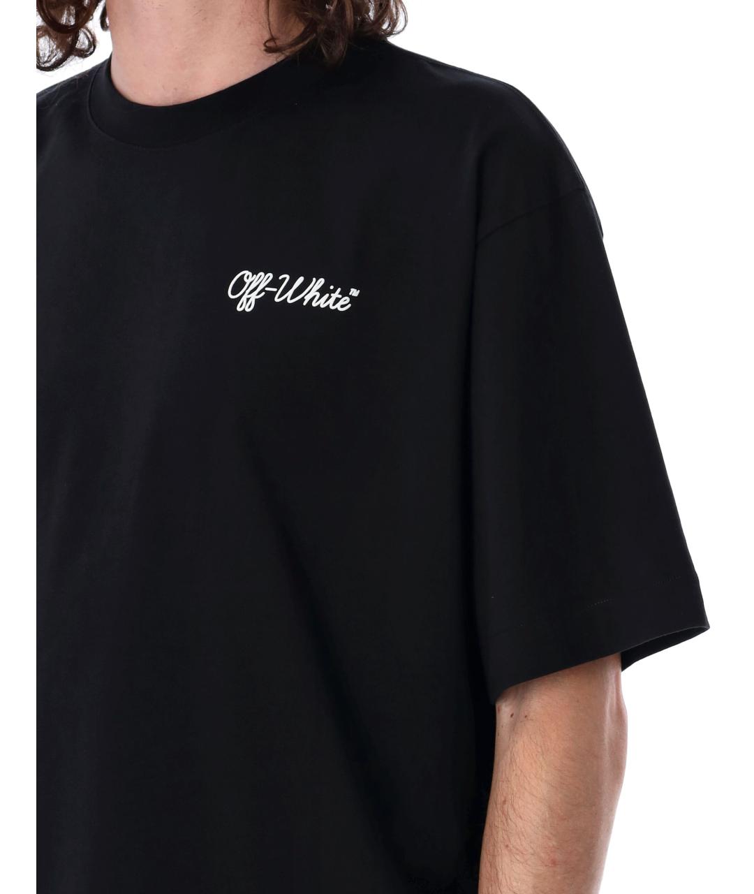 OFF-WHITE Черная хлопковая футболка, фото 3