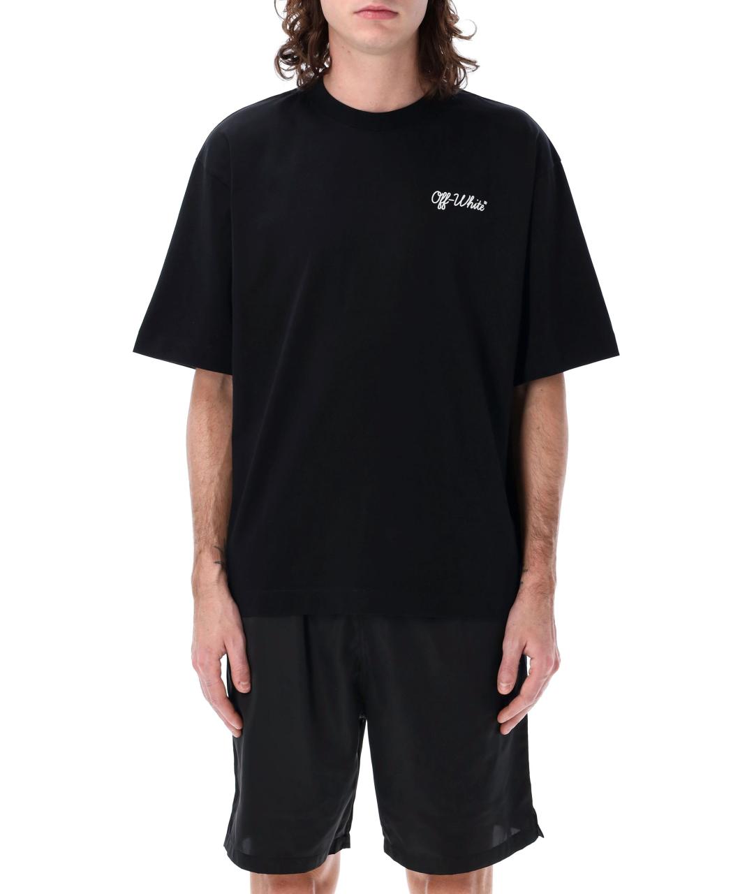 OFF-WHITE Черная хлопковая футболка, фото 1