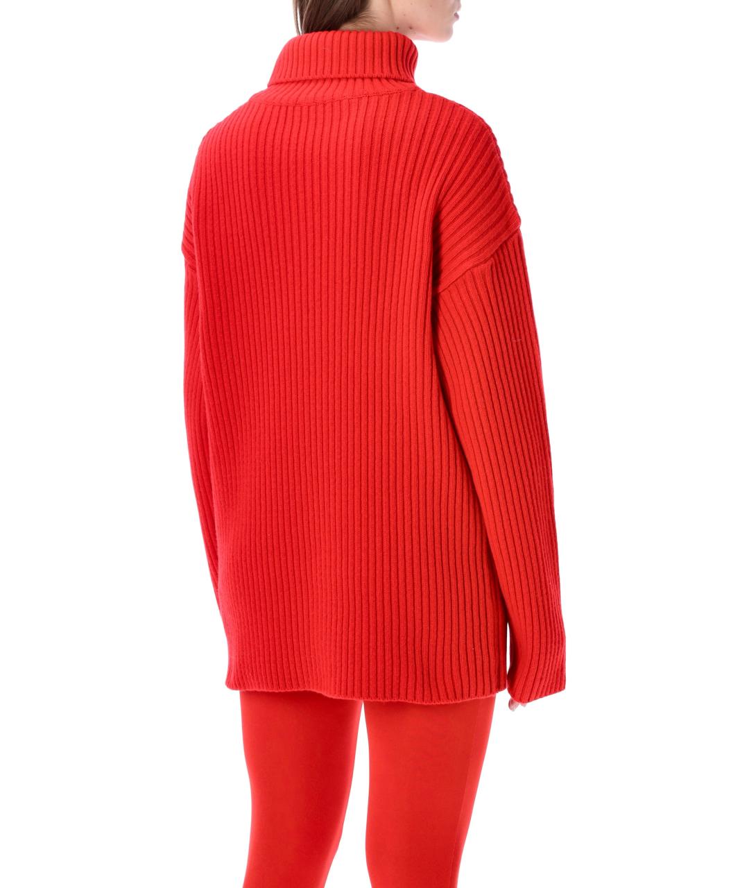 THE FRANKIE SHOP Красное шерстяное повседневное платье, фото 2