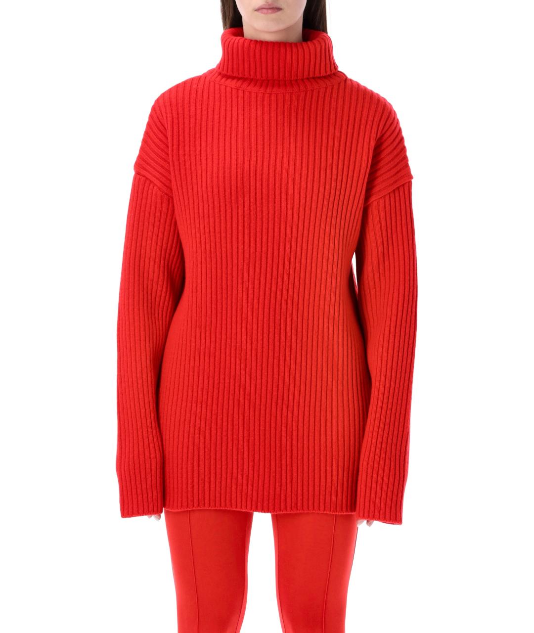 THE FRANKIE SHOP Красное шерстяное повседневное платье, фото 1